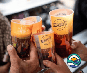 Verrerie de bière Brest 2024 avec design graphique et logo.
